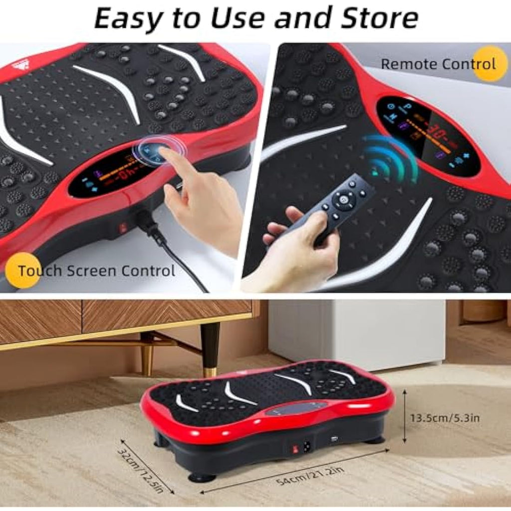 EVOLAND Vibration Plate Exercise Machine with Bluetooth & Resistance Bands