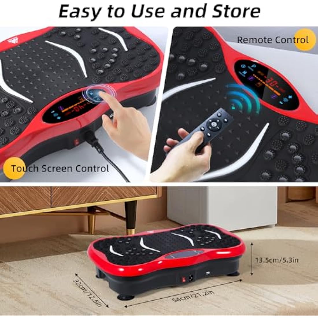 EVOLAND Vibration Plate Exercise Machine with Bluetooth & Resistance Bands