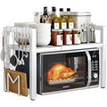 Jolof Store Expandable Microwave Oven Rack – 2 Tier Carbon Steel Shelf