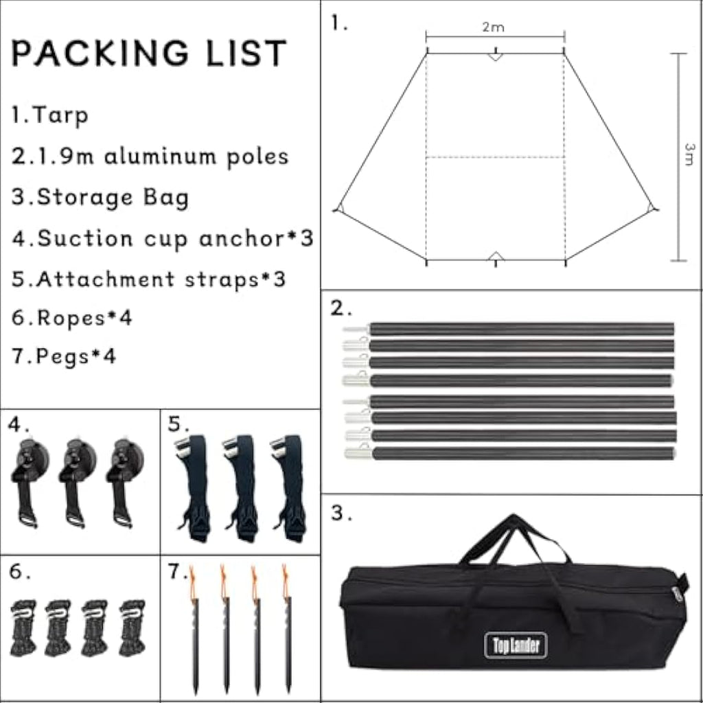Car Awning - Waterproof SUV Tent Canopy with UV Protection