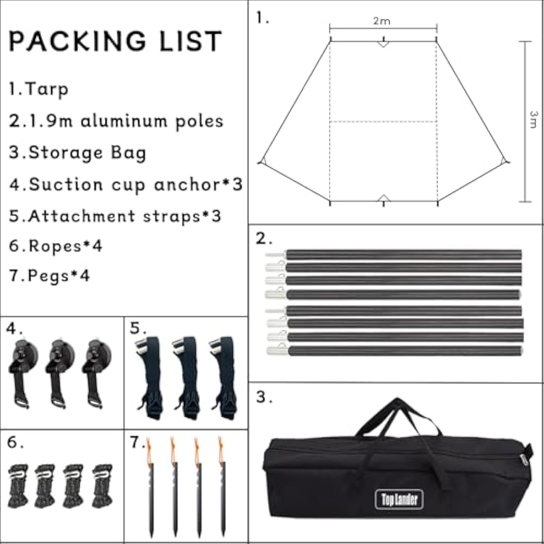 Car Awning - Waterproof SUV Tent Canopy with UV Protection