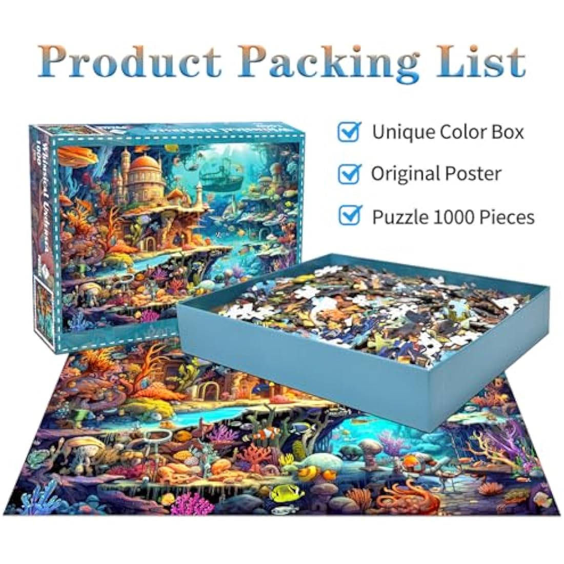 Jolof Store Whimsical Seabed 1000 Piece Jigsaw Puzzle for Adults
