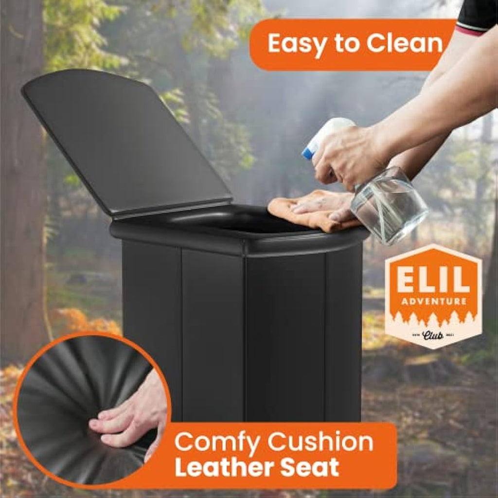 Jolof Store Portable Camping Toilet – Extra Tall Folding Potty with Lid