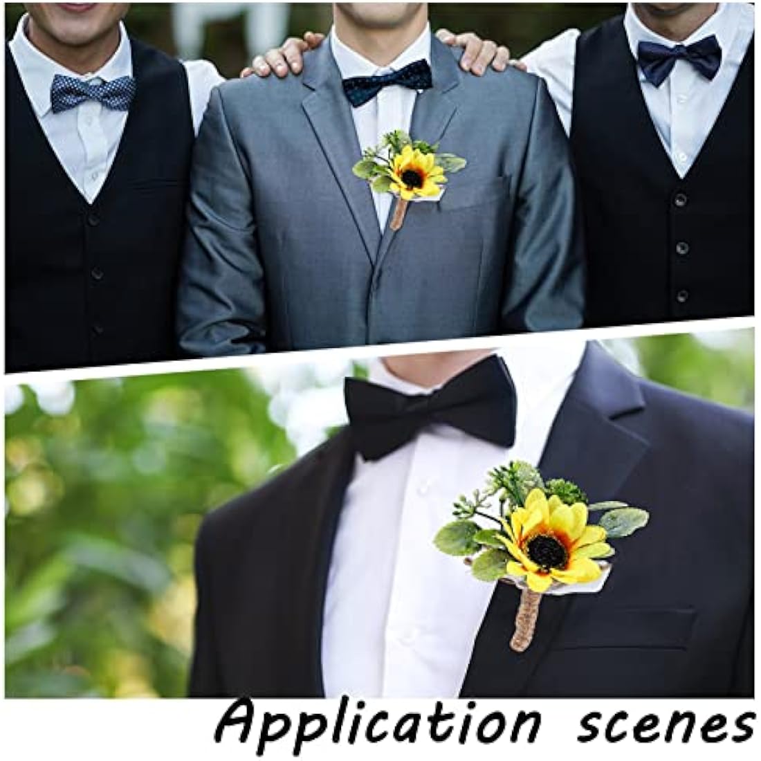Sunflower Wedding Corsage - 2 Piece Artificial Boutonniere