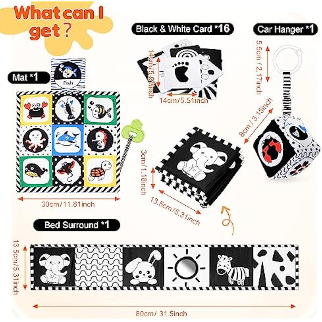 Jolof Store High Contrast Sensory Toys | Black and White Montessori Baby Set