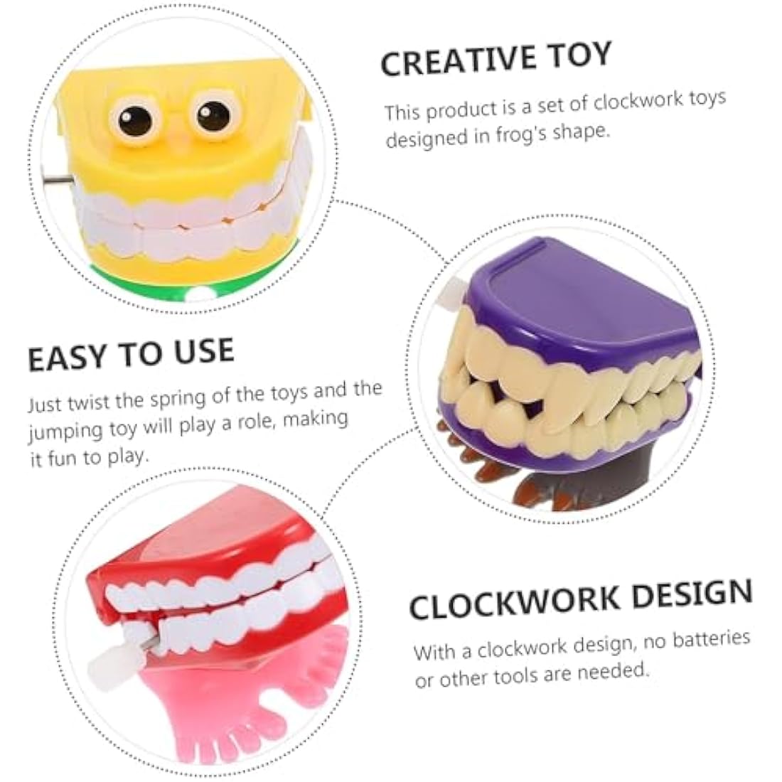 Jolof Store Chattering Teeth Wind Up Toy – 5 Style Novelty Party Favors