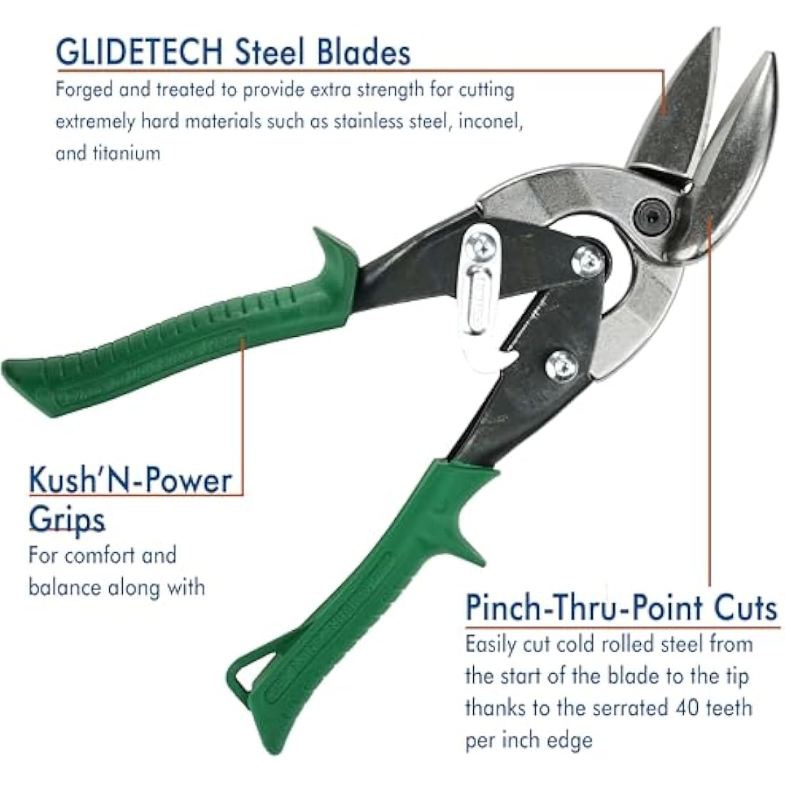 MIDWEST Right Cut Offset Aviation Snips – Forged Steel Tin Shears
