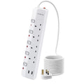 PARTH 4 Way Extension Lead with USB Slots – 3m Surge Protected Power Strip