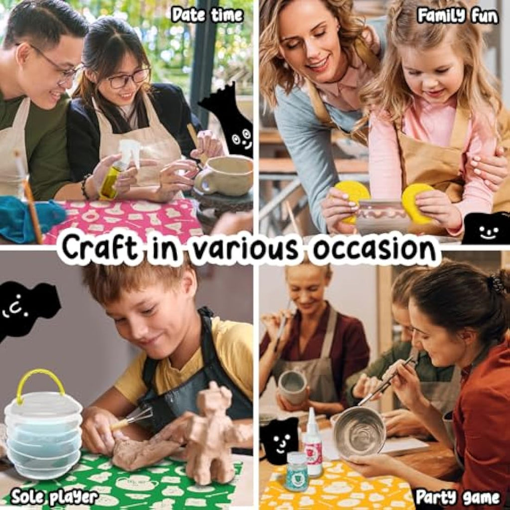 Jolof Store Air Dry Clay Pottery Kit for Beginners - 3.3lb Sculpting Set