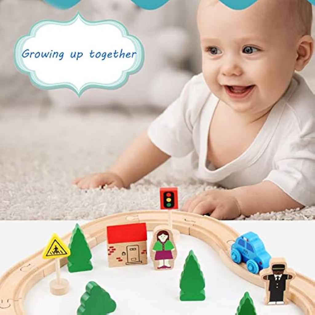 33-Piece Wooden Train Set – Magnetic Railway for Toddlers
