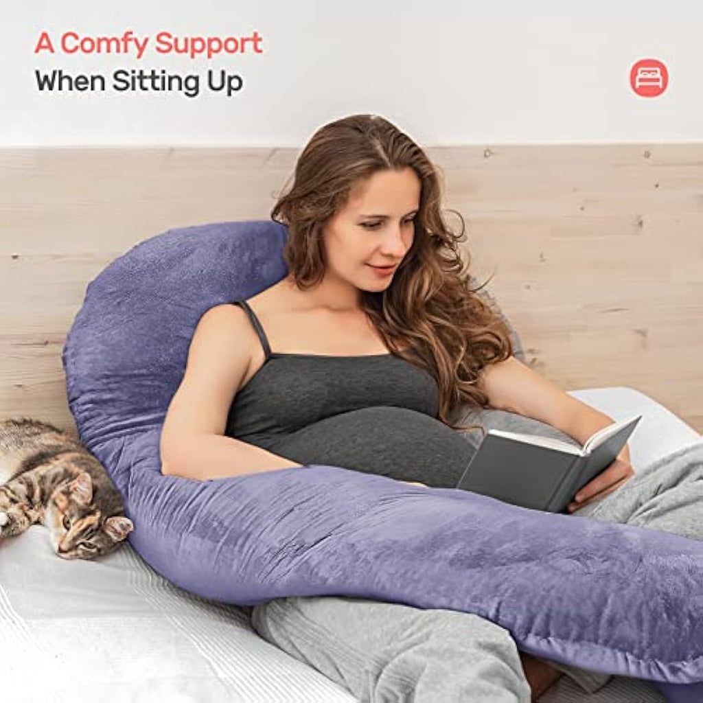 Nuliie U-Shaped Pregnancy Pillow | Full Body Maternity Support – Purple