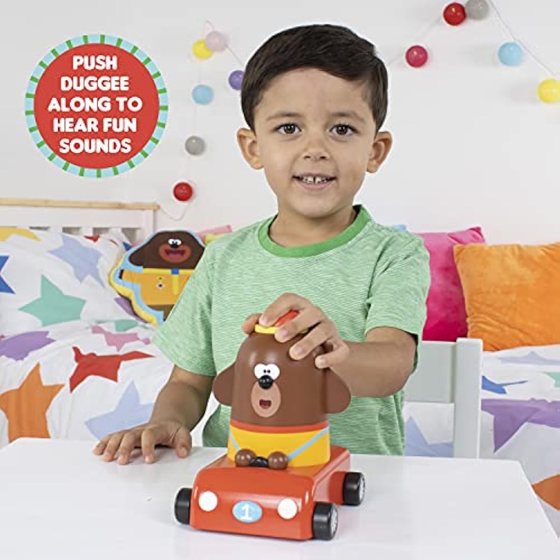 Hey Duggee Race Along Toy with Fun Sounds – Red Push and Go Vehicle