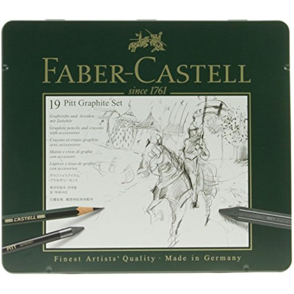 Faber-Castell Pitt Professional Graphite Pencil Set - 19 Piece Metal Case