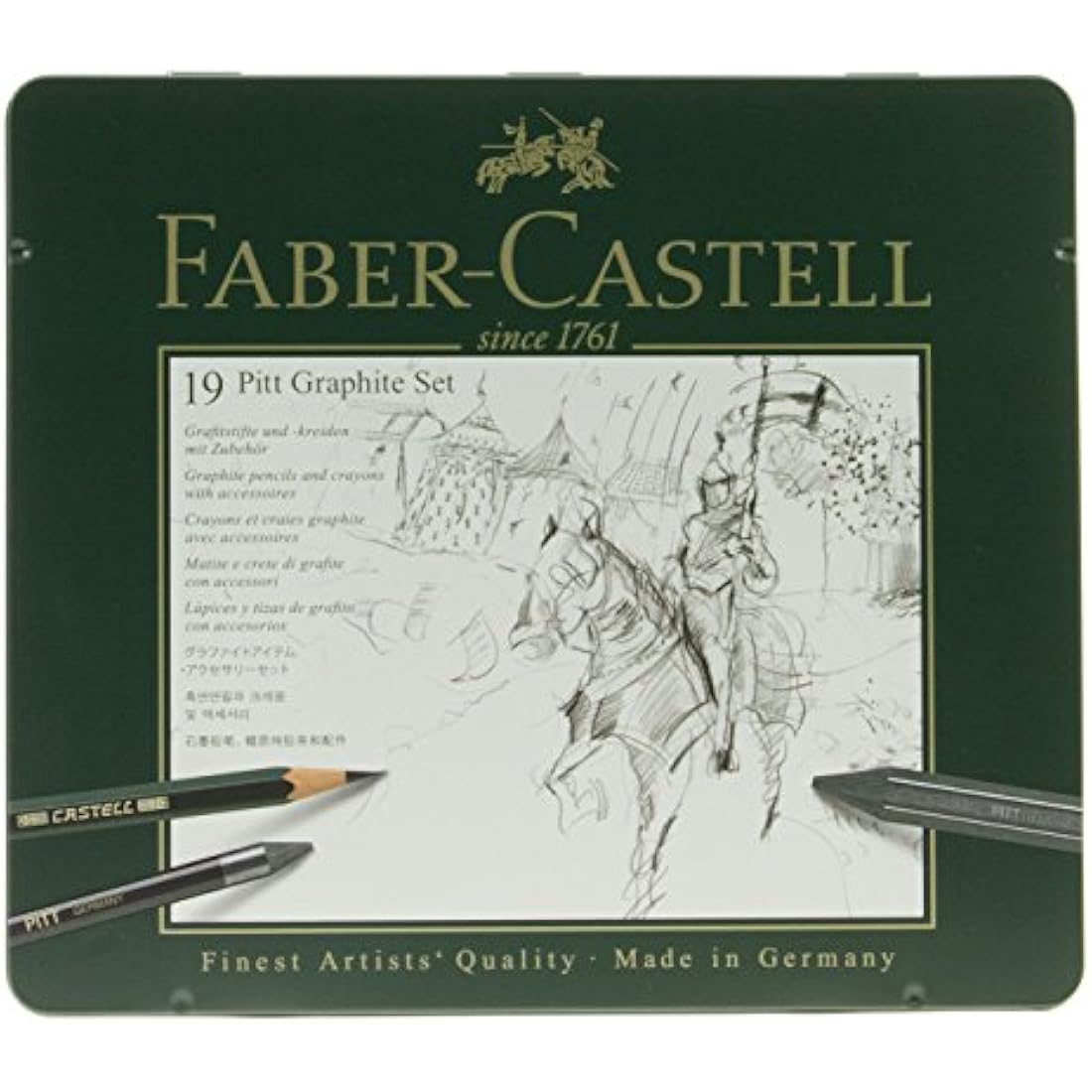 Faber-Castell Pitt Professional Graphite Pencil Set - 19 Piece Metal Case