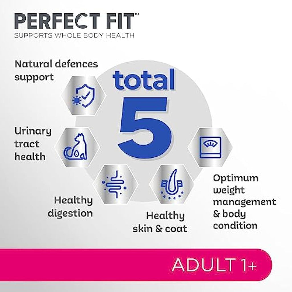 Perfect Fit Adult 1+ Dry Cat Food - Rich in Chicken - 3 x 2.8kg Bags