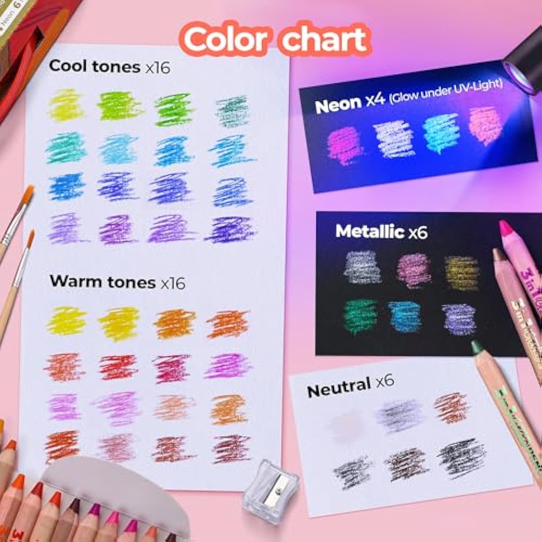 Colozoo Gecko 3-in-1 Kids' Pencil Set | 48 Watercolor Pencils & Book