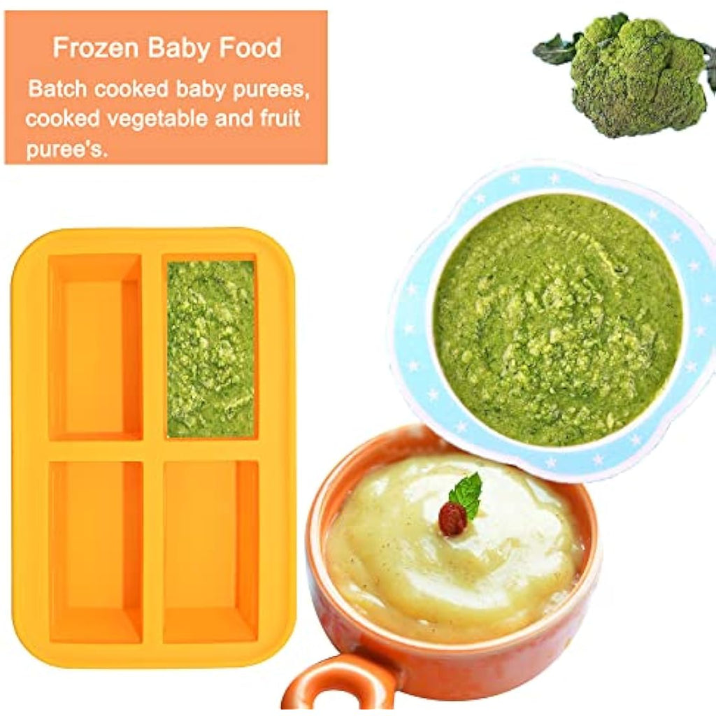 Bangp Silicone Soup Freezer Tray with Lid – 1 Cup Portion Meal Prep, 2-Pack