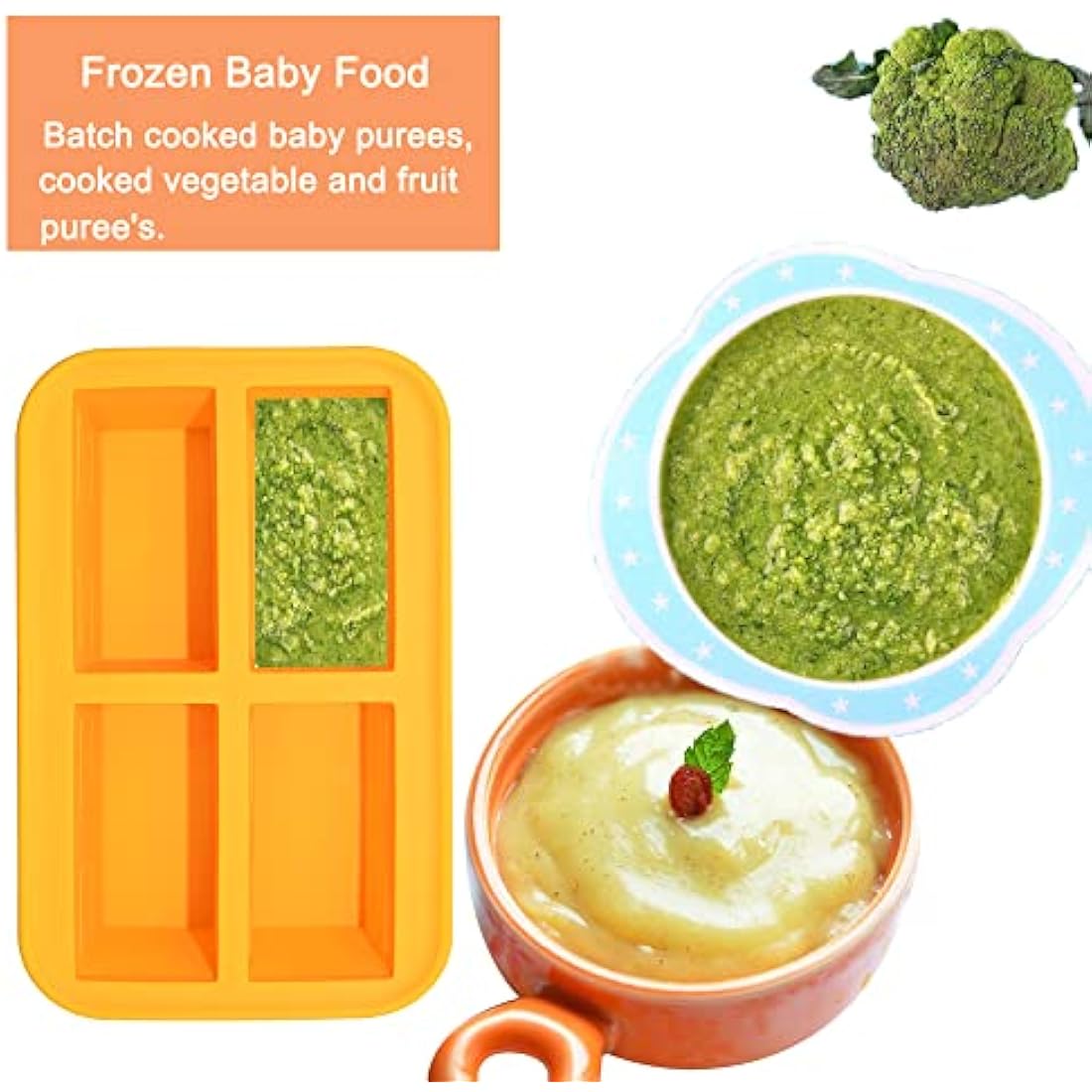 Bangp Silicone Soup Freezer Tray with Lid – 1 Cup Portion Meal Prep, 2-Pack