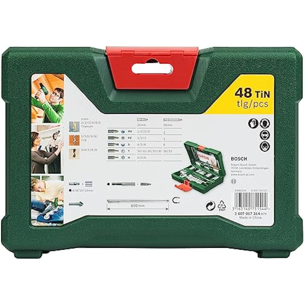 Bosch V-Line 48-Piece Titanium Drill and Screwdriver Bit Set
