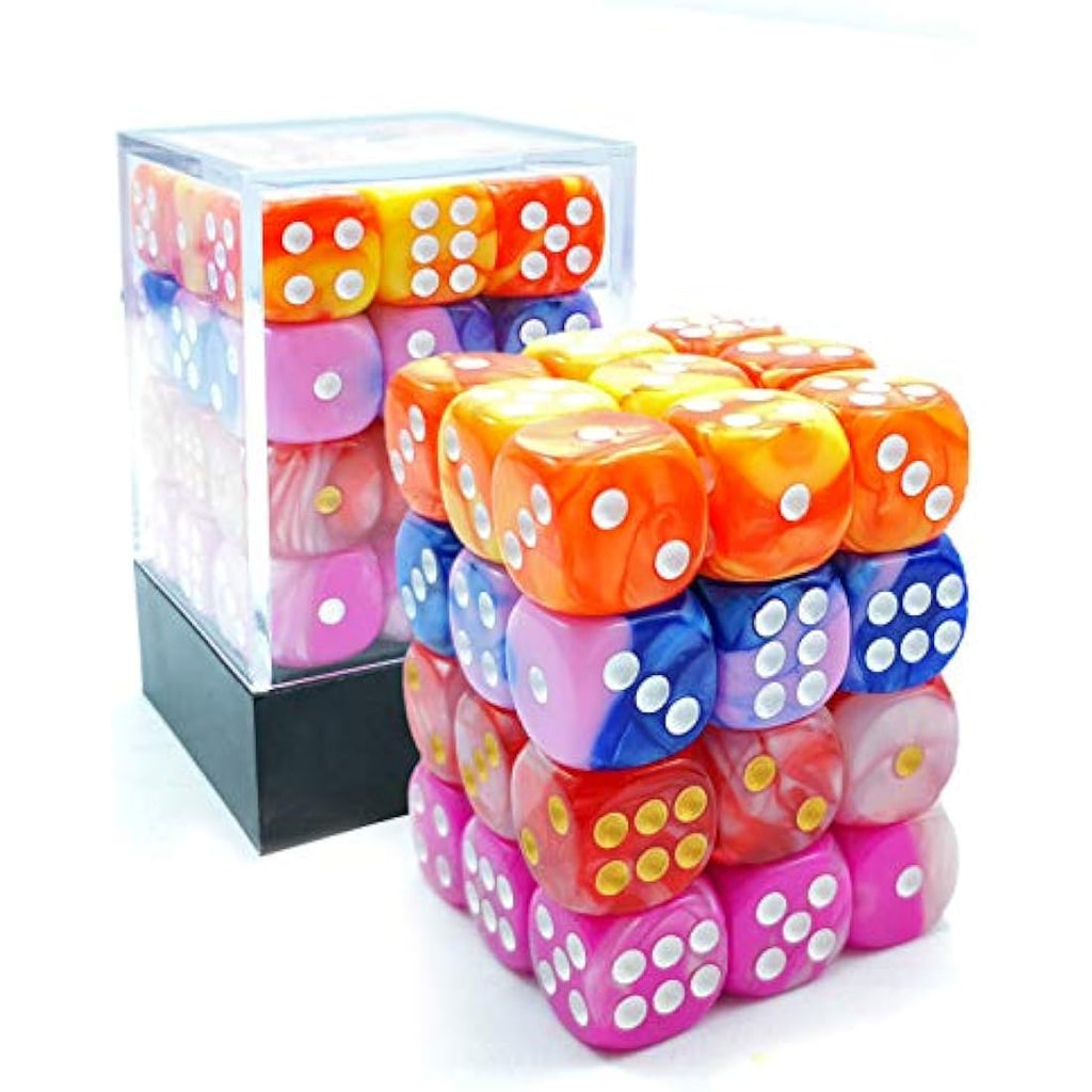 Bescon 12mm 6 Sided Dice Set - 36 Count Gemini Flower Colors D6