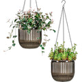 6.5" Self Watering Hanging Planters - 2 Pcs Clear PET Pots