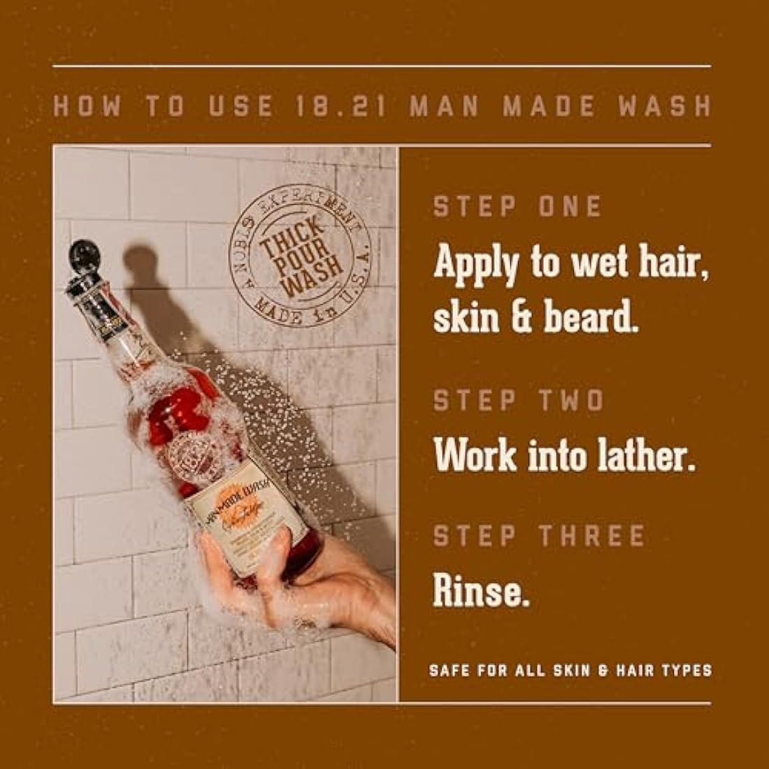 18.21 Man Made Noble Oud 3-in-1 Body Wash for Men - 32 oz Bottle
