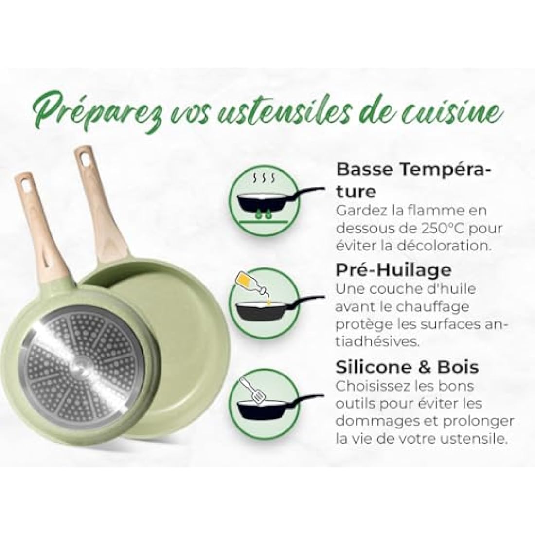 Just Perfecto 15-Piece Non-Stick Granite Cookware Set | Induction - Green