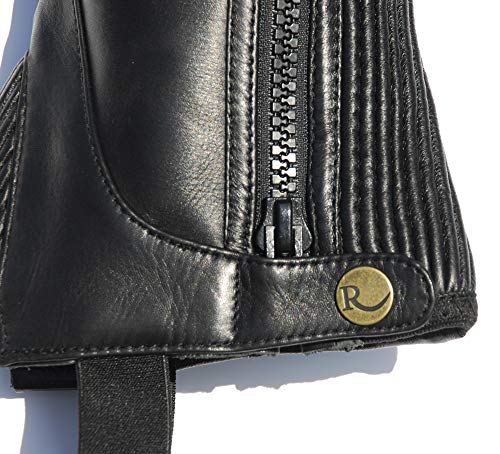 Rhinegold Soft Leather Half Chaps – Black Equestrian Gaiters, Small