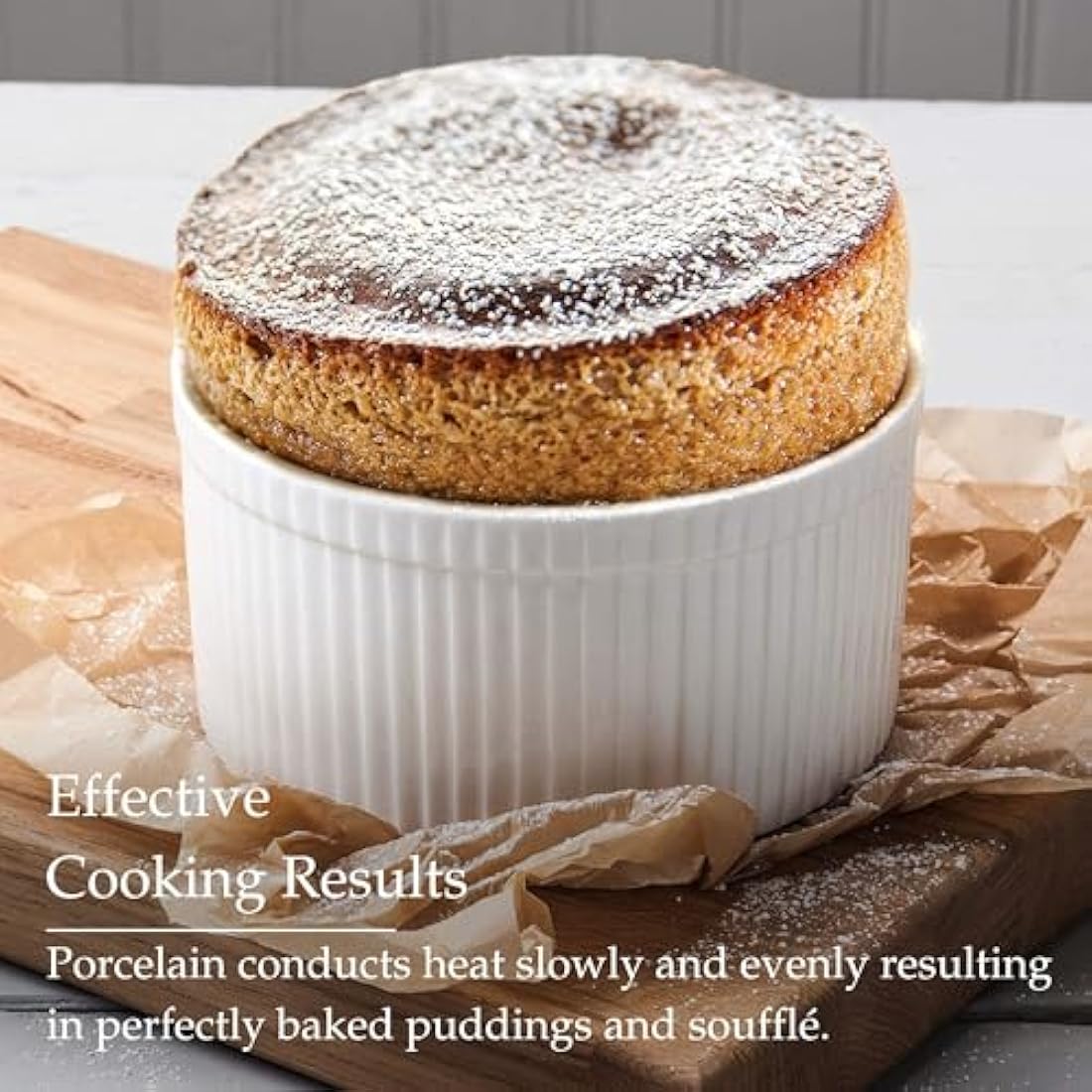 WM Bartleet & Sons Porcelain Soufflé Dish – 18cm White Baking Bowl