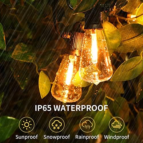 ZOTOYI 150FT Outdoor String Lights – Waterproof Shatterproof Festoon Lights