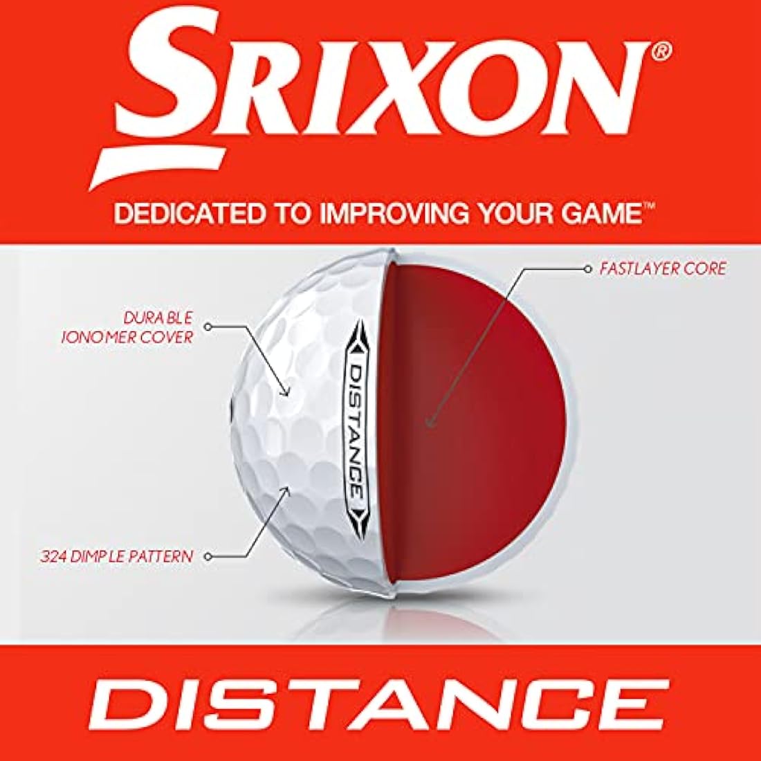 Srixon Distance Golf Balls – 12 Pack High Velocity 2-Piece White
