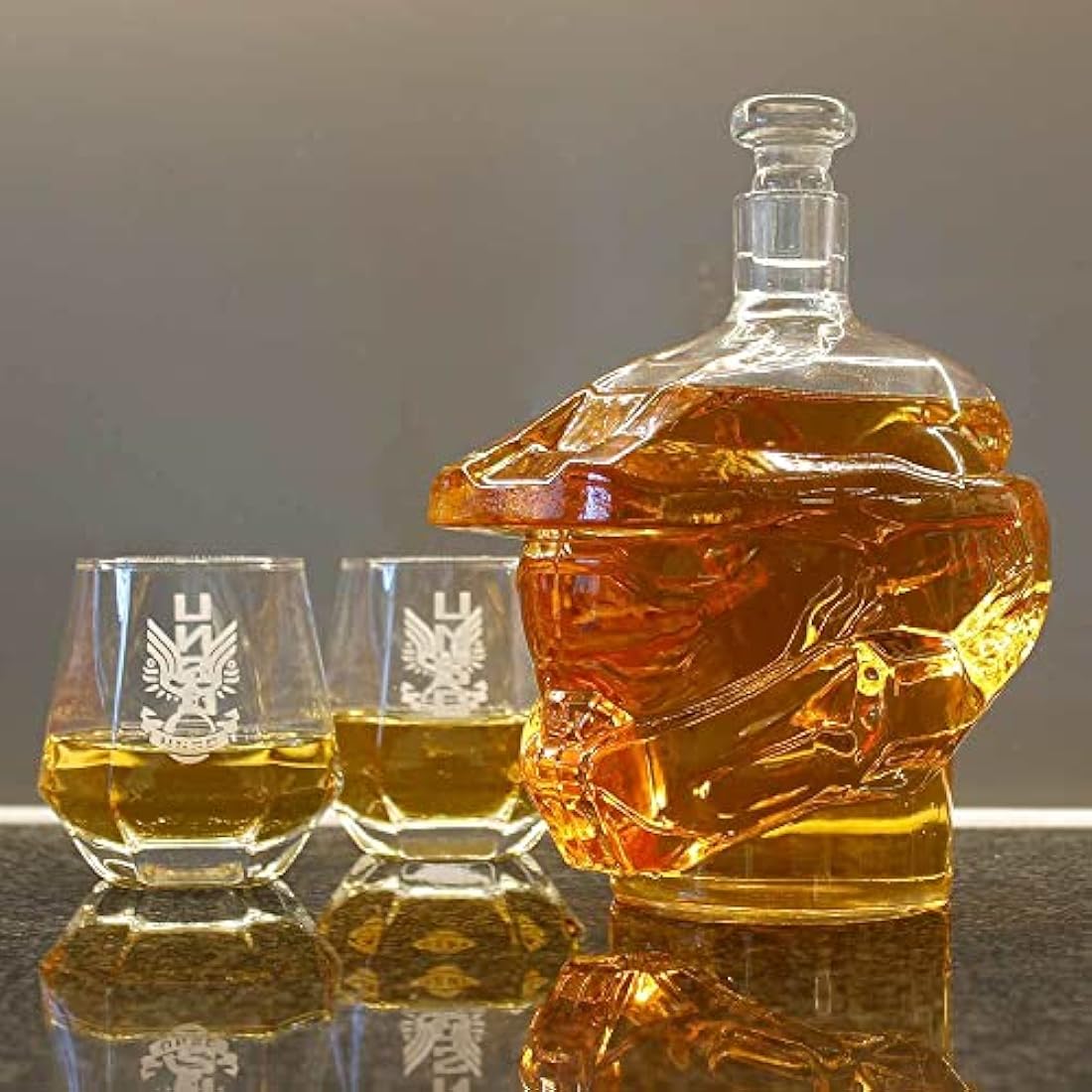 Halo Master Chief Glass Decanter & 4 Tumbler Set | Official Xbox Barware