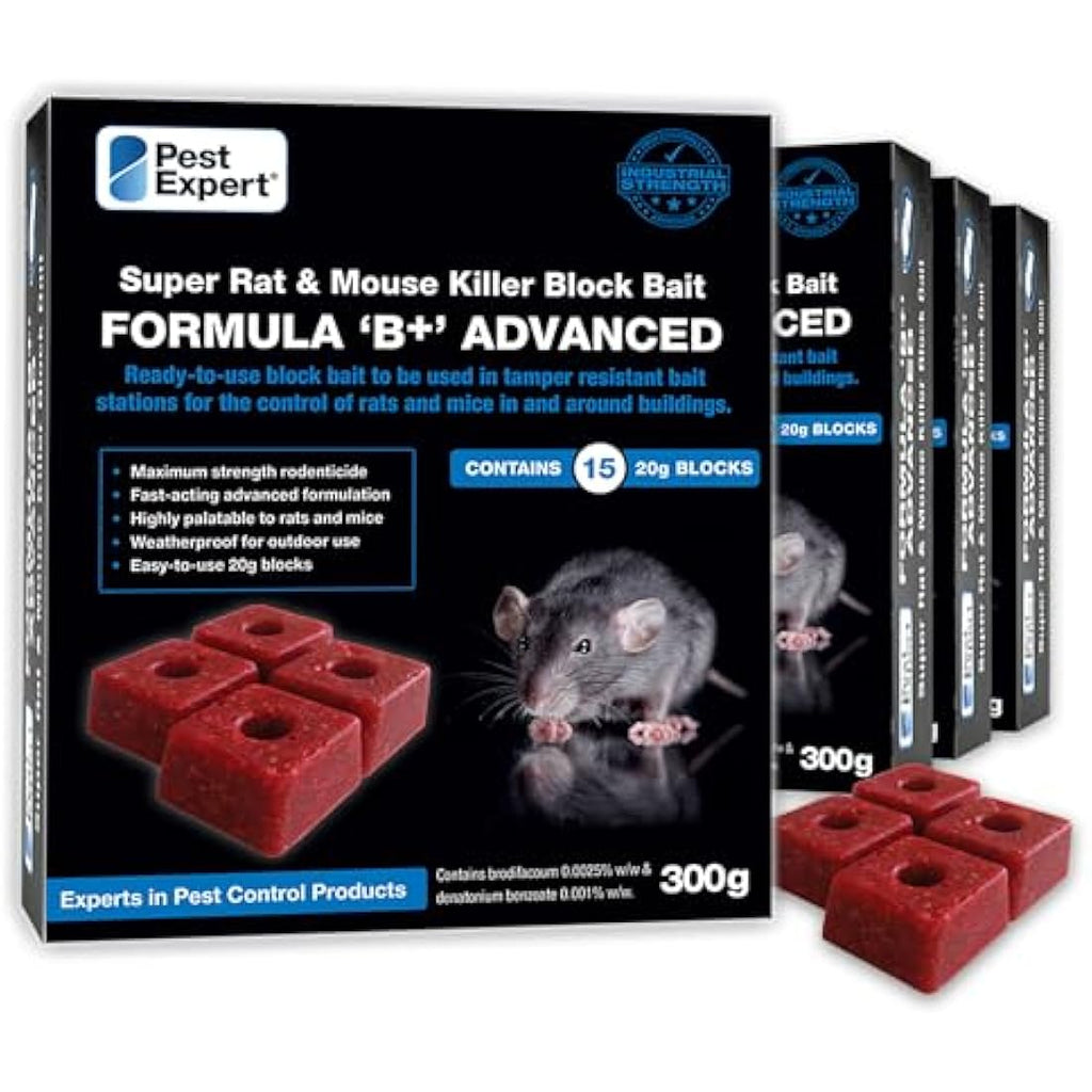 Pest Expert Rat & Mouse Poison Bait Blocks – 1.2kg Weatherproof Rodenticide