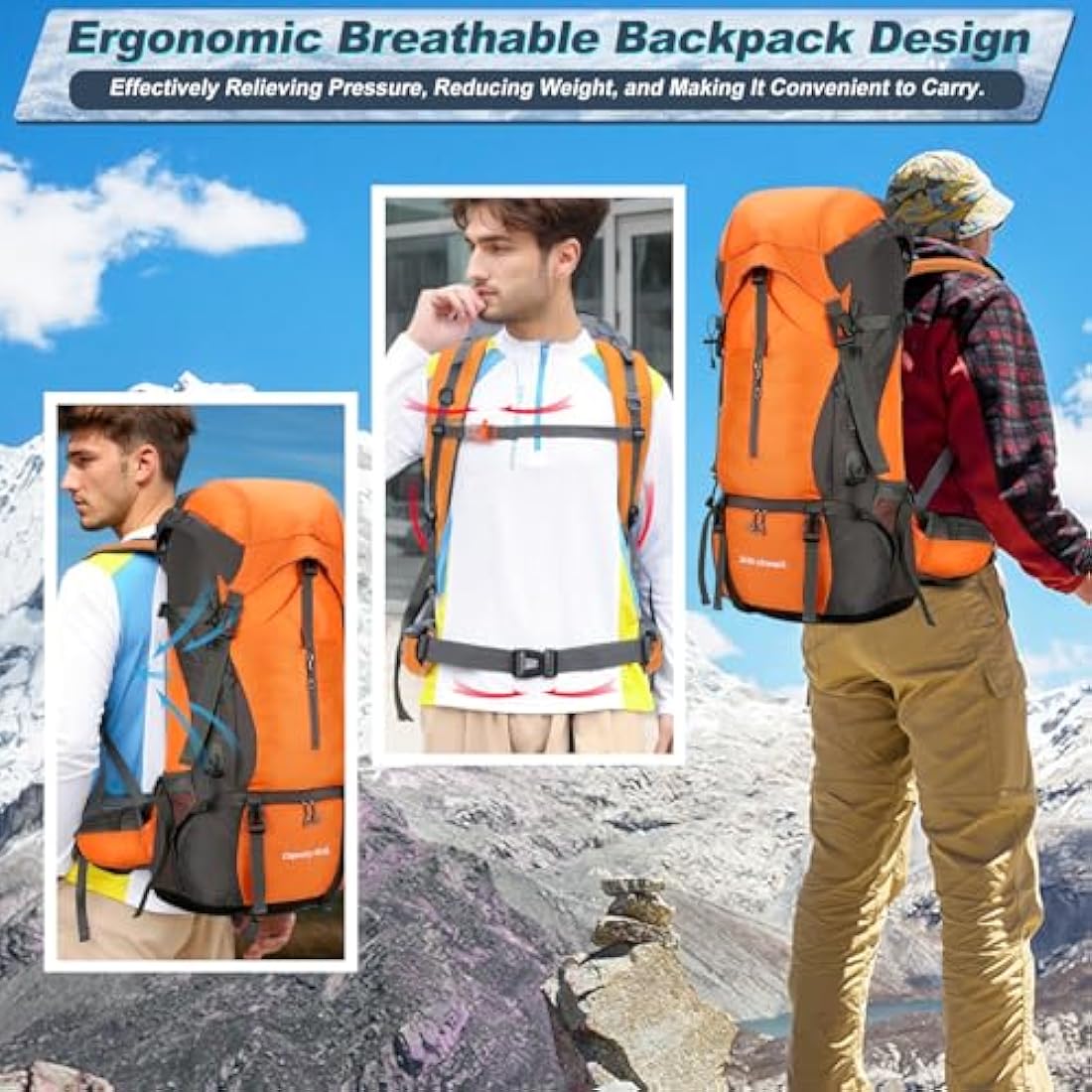 70L Hiking Backpack – Waterproof Ultralight Camping Rucksack