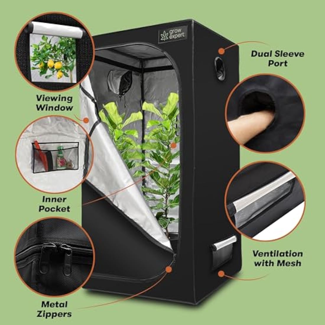 1680D Grow Tent | Diamond Reflective Grow Box (70x70x180cm)