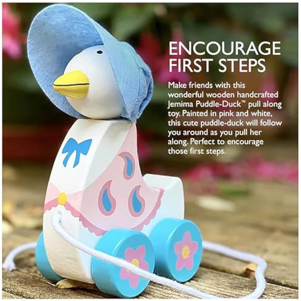Orange Tree Toys Peter Rabbit Jemima Puddleduck Wooden Pull Along Toy