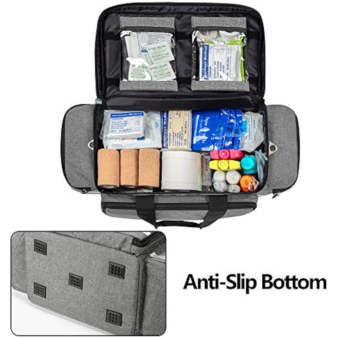 Trunab Large Emergency Trauma Bag | Professional EMT Medical Bag, Grey
