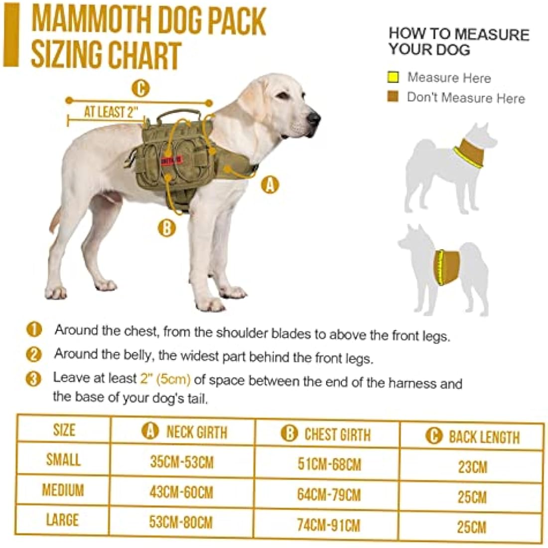 OneTigris Mammoth Dog Backpack 2.0 – Tactical Hiking Pack for M/L Dogs