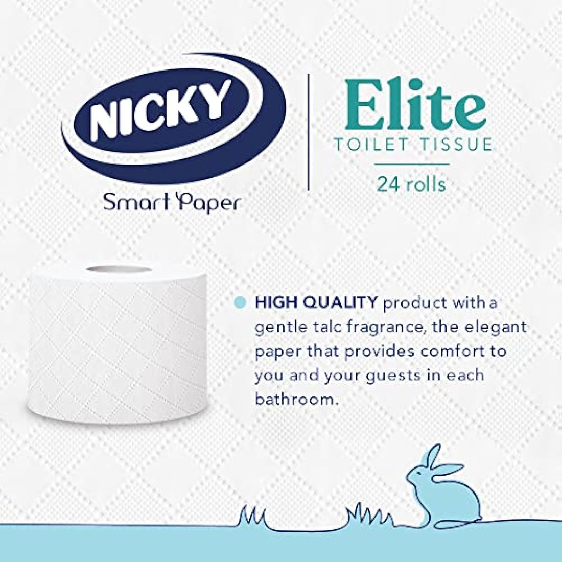 Nicky Elite 3-Ply Scented Toilet Tissue – 24 Rolls of Soft White Paper