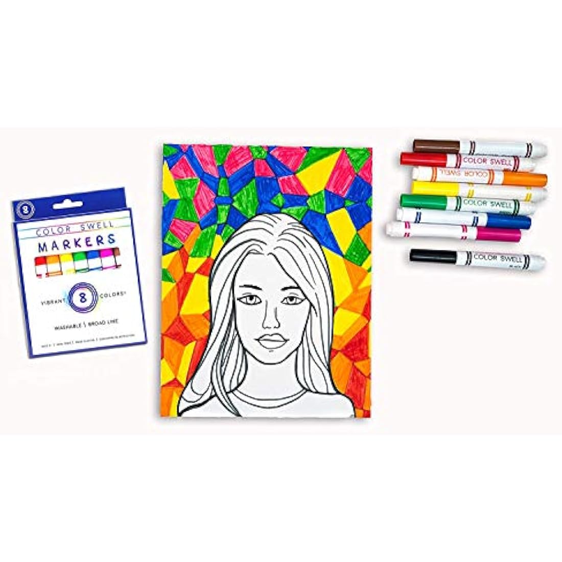 Color Swell Washable Markers Bulk Pack - 10 Sets of 8 Vibrant Colors