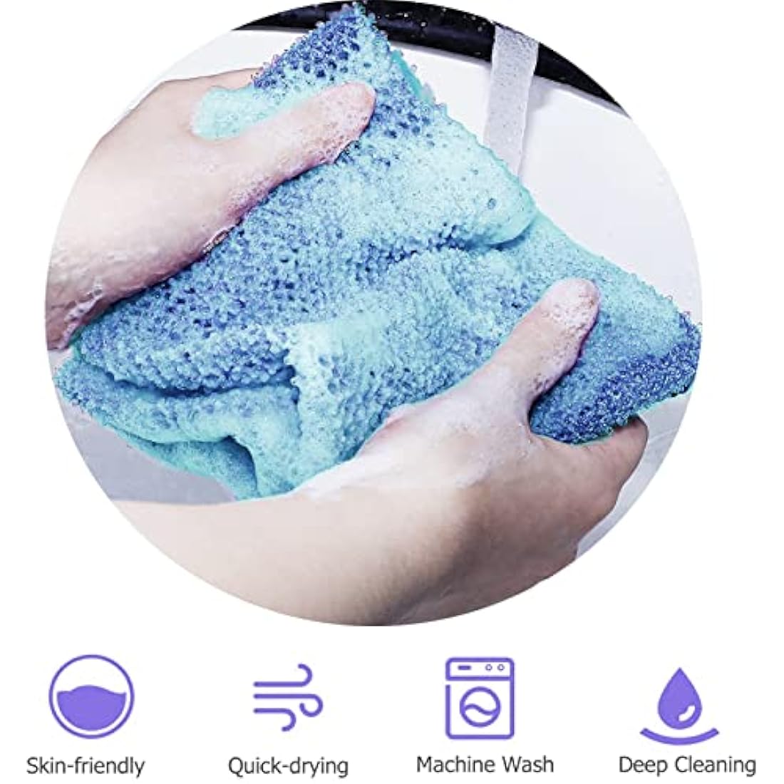 TENQUAN African Exfoliating Net – 3 Pack Nylon Body Scrubber for Shower