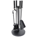 Fire Vida Warwick 5 Piece Fireplace Companion Set - Black Cast Iron