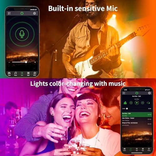 KSIPZE 30m RGB LED Strip Lights | Music Sync & App Control Decor