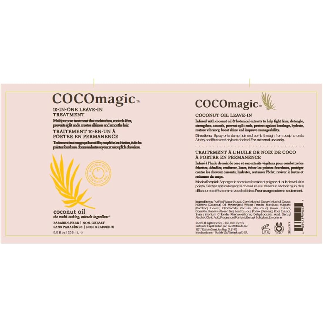 CocoMagic 10-in-1 Leave-In Hair Treatment with Coconut Oil, 8 oz