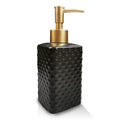 Gold Soap Dispenser, Ceramic Lotion Pump Bottle with Vintage EmbossBlack