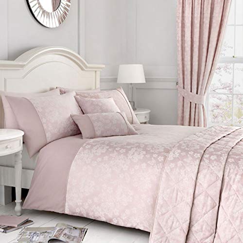 Dreams & Drapes Blossom Jacquard Duvet Cover Set - Blush Pink - Super King