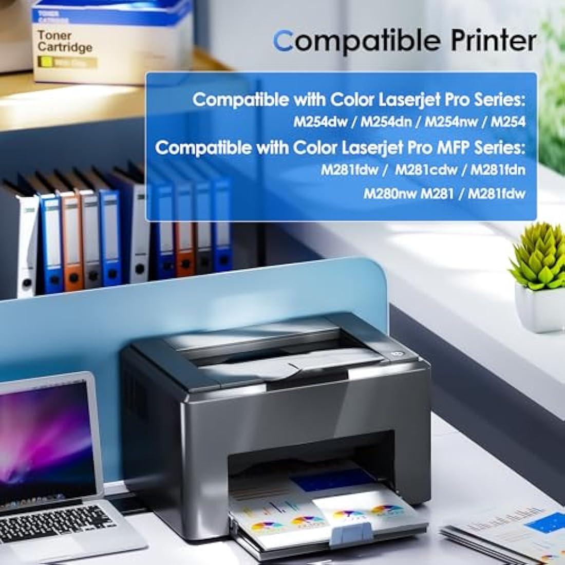 NOGIVY 203X CF540X High-Yield Toner Cartridges for HP LaserJet Pro | 4-Pack