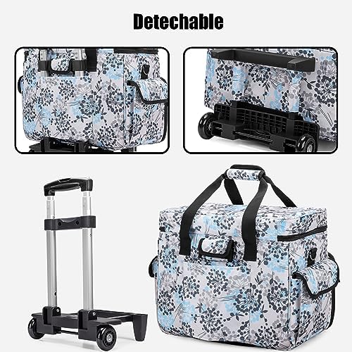 Jolof Store Sewing Machine Trolley Bag - Rolling Case with Wood Pad