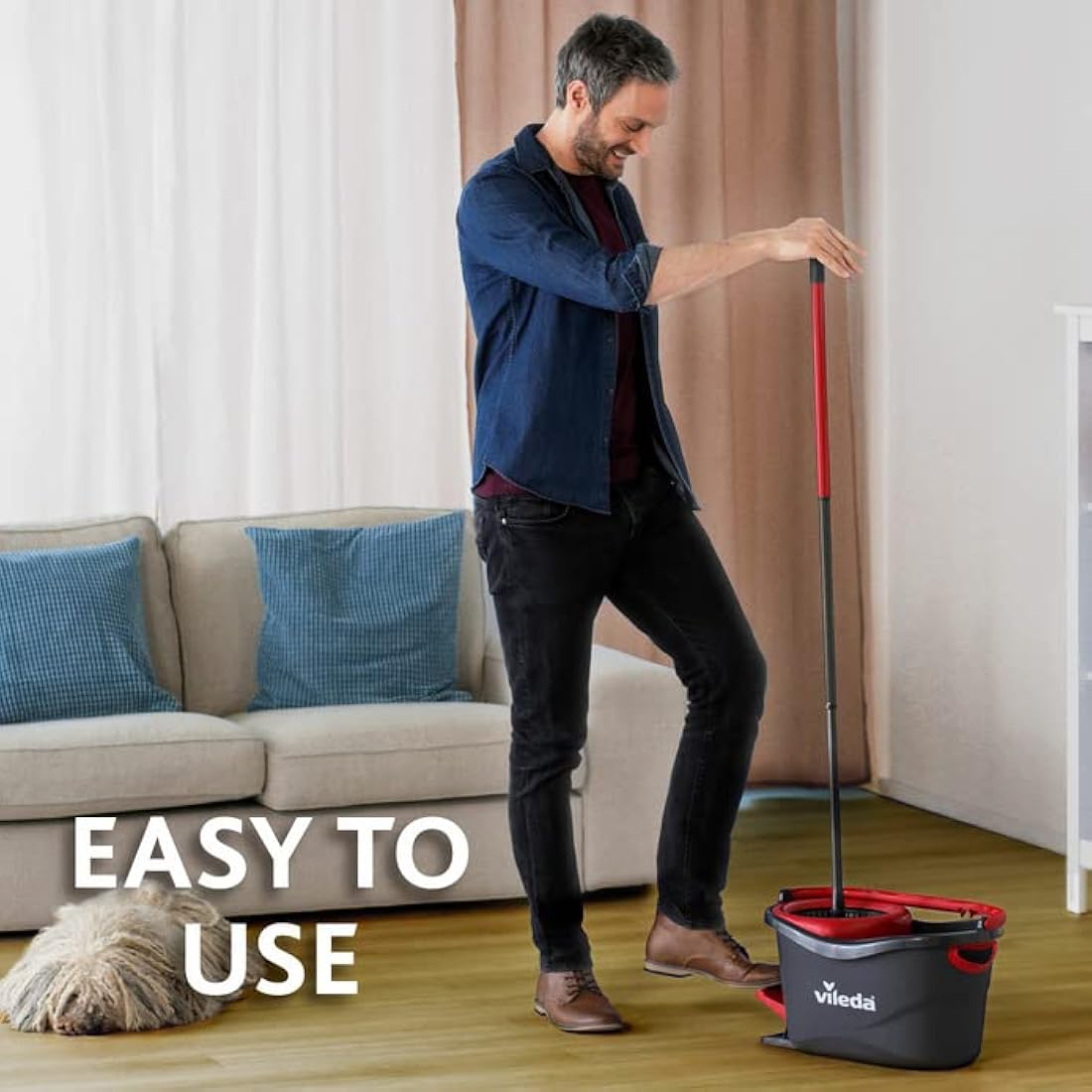Vileda Turbo Spin Mop and Bucket Set | Microfibre Floor Cleaner