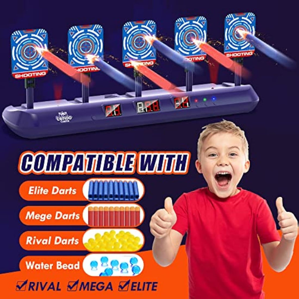 Lehoo Castle Electronic Digital Nerf Target Set with Gun and Bullets